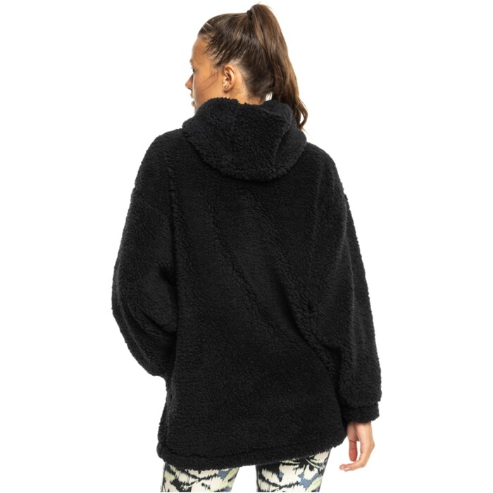 2024 Roxy Frauen Waves Of Warmth Sherpa Hoodie ERJPF03184 - True Black